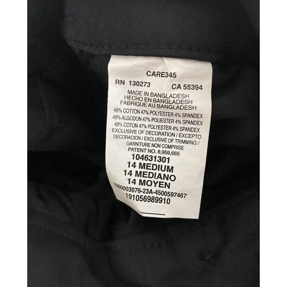 Lee Black Straight Leg Slacks Pants Office Business Women's Size 14 Medium - Picture 3 of 13